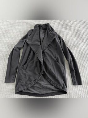 lululemon athletica Black Draped Open-Front Sweatshirt Jacket
